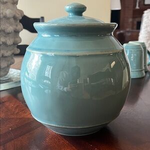 Pottery Barn Blue Ceramic Lidded Bowl
